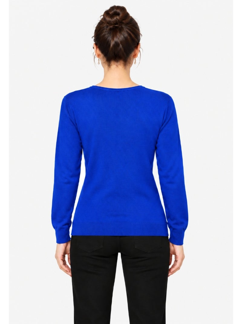 Pull col v kebello Bleu - Kiabi