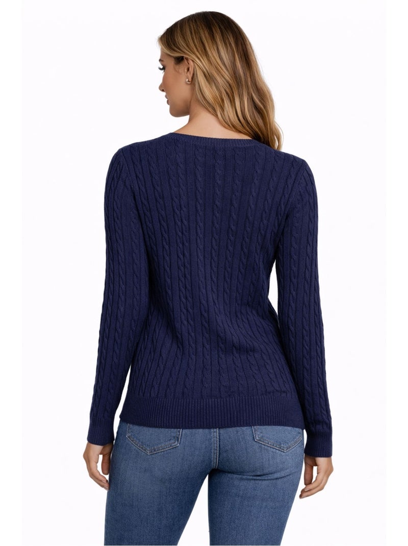 Pull Col V Kebello Bleu marine - Kiabi