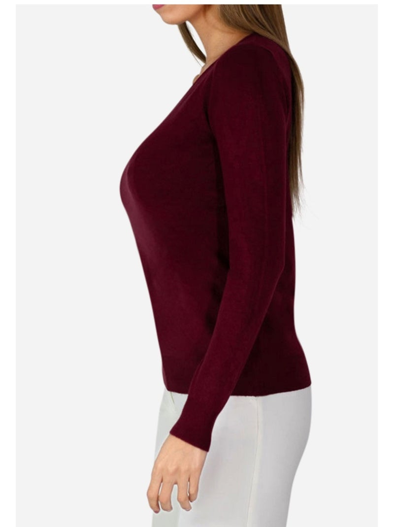 Pull col v Kebello Bordeaux - Kiabi