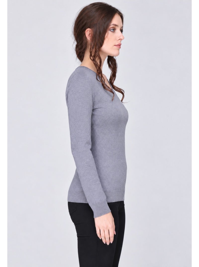 Pull col v kebello Gris - Kiabi