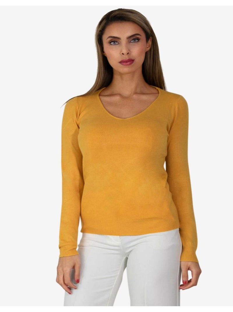 Pull col v Kebello Jaune - Kiabi