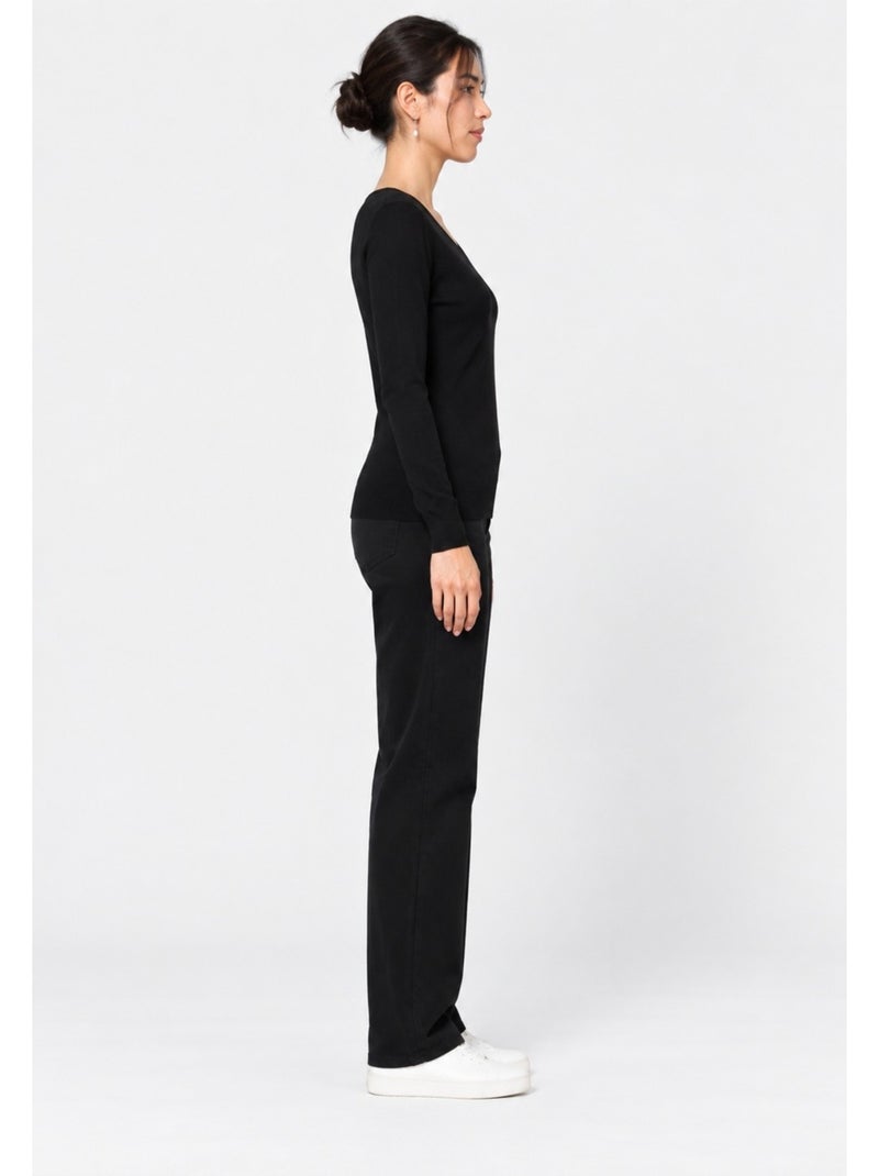 Pull col v kebello Noir Noir - Kiabi