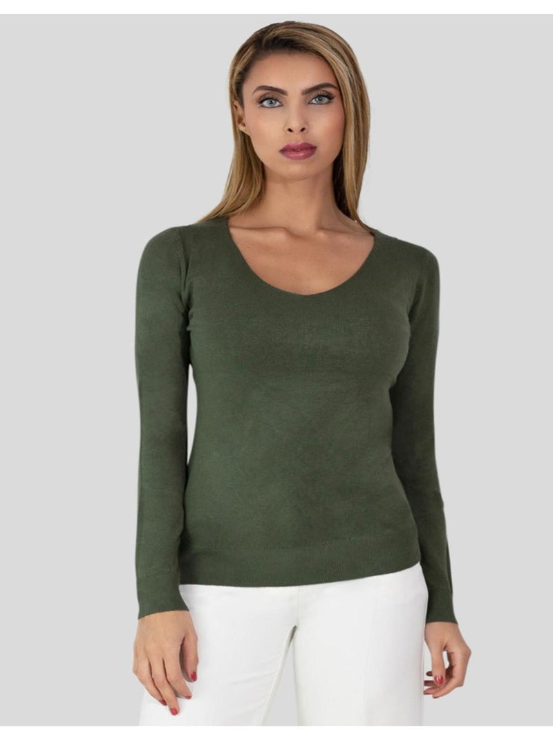 Pull col v Kebello Vert - Kiabi