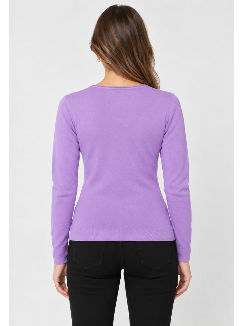 Pull col v kebello Violet - Kiabi