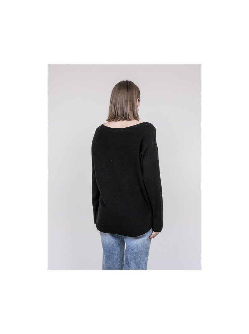 Pull col V KORNELIA Noir - Kiabi