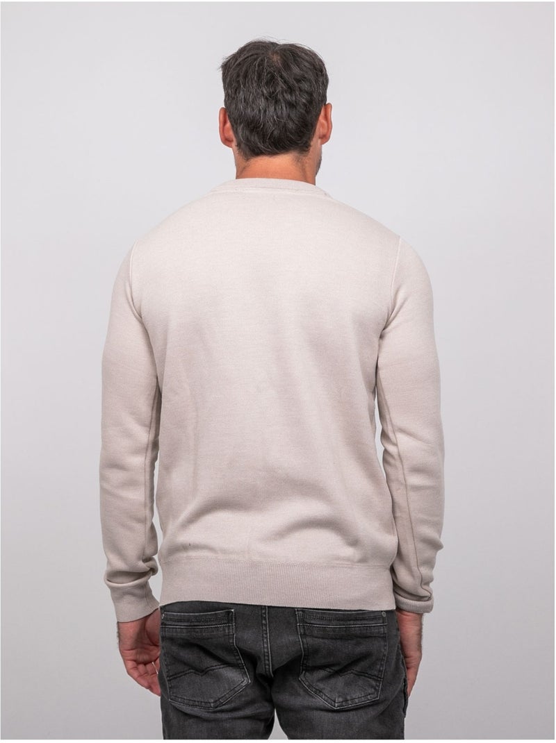 Pull col v lamboise Beige - Kiabi
