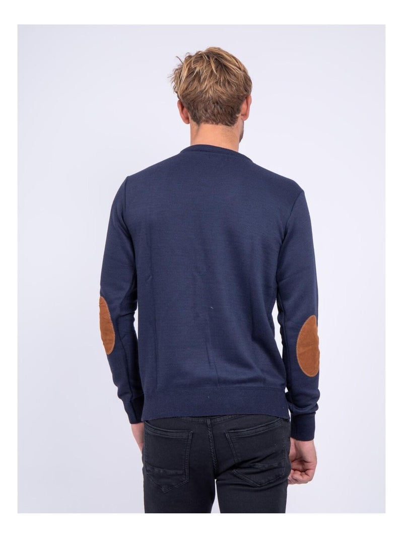 Pull col V LAMBOISE Bleu marine - Kiabi