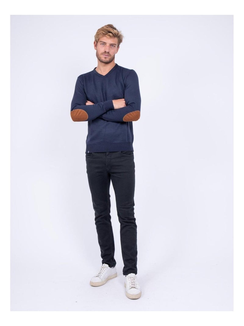 Pull col V LAMBOISE Bleu marine - Kiabi