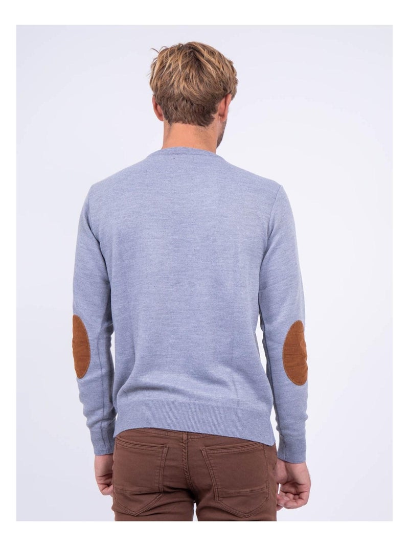 Pull col V LAMBOISE Gris chiné - Kiabi
