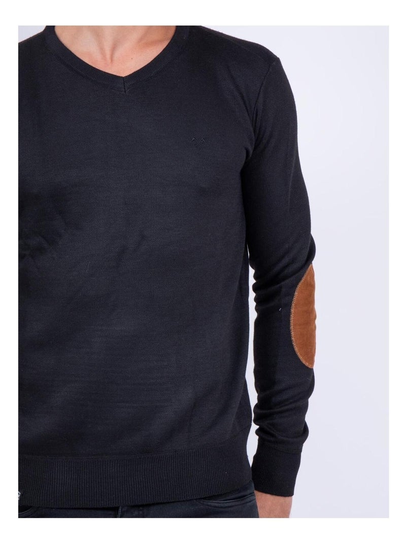 Pull col V LAMBOISE Noir - Kiabi