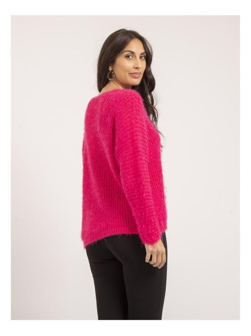 Pull col V maille chenille KRISTINA - Kiabi