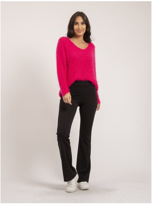 Pull col V maille chenille KRISTINA - Kiabi
