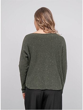 Pull col v maille fil brillant kassiane