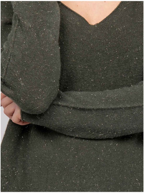 Pull col v maille fil brillant kassiane - Kiabi Pull col v maille fil brillant kassiane - Kiabi