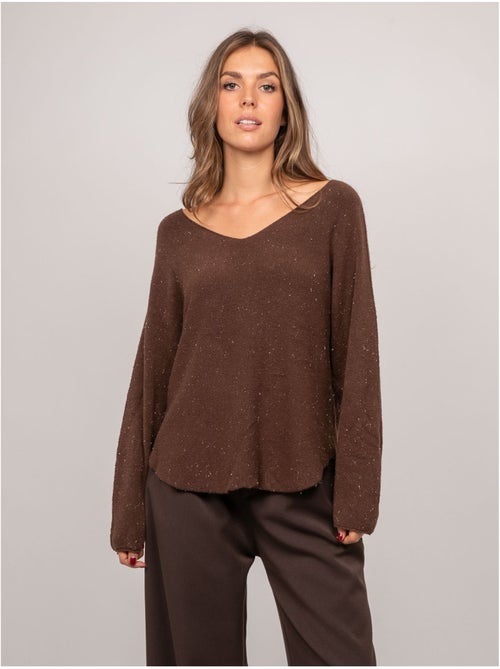 Pull col v maille fil brillant kassiane - Kiabi Pull col v maille fil brillant kassiane - Kiabi