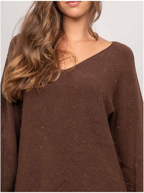 Pull col v maille fil brillant kassiane - Kiabi Pull col v maille fil brillant kassiane - Kiabi