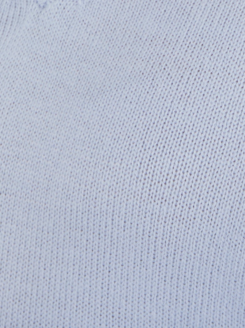 Pull col "V" maille jersey - Damart Bleu gris - Kiabi