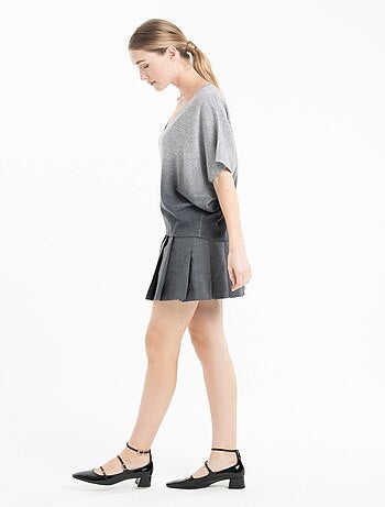 Pull col V manches chauve souris femme 100% cachemire tie & dye - RIA 7B