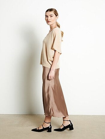 Pull col V manches chave souris femme en cachemire - RIA 25