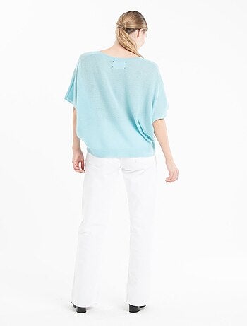 Pull col V manches chave souris femme en cachemire - RIA 25