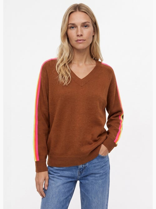 Pull col v manches lignes multicolores - afibel - Kiabi Pull col v manches lignes multicolores - afibel - Kiabi