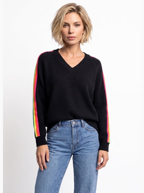 Pull col v manches lignes multicolores - afibel - Kiabi Pull col v manches lignes multicolores - afibel - Kiabi