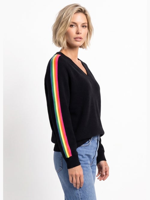 Pull col v manches lignes multicolores - afibel - Kiabi Pull col v manches lignes multicolores - afibel - Kiabi