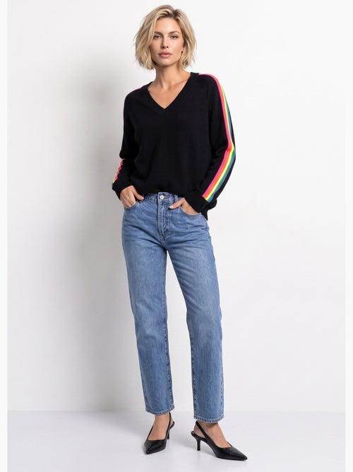 Pull col v manches lignes multicolores - afibel - Kiabi Pull col v manches lignes multicolores - afibel - Kiabi