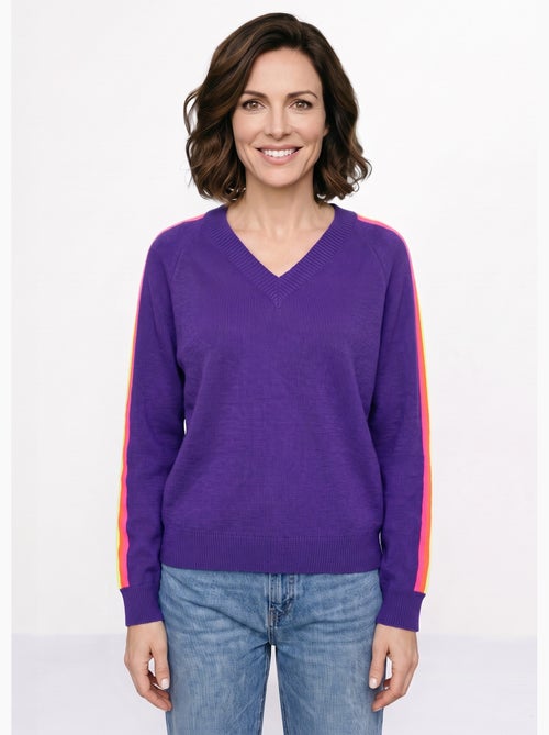Pull col v manches lignes multicolores - afibel - Kiabi Pull col v manches lignes multicolores - afibel - Kiabi