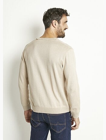 Pull col V manches longues coton - Afibel