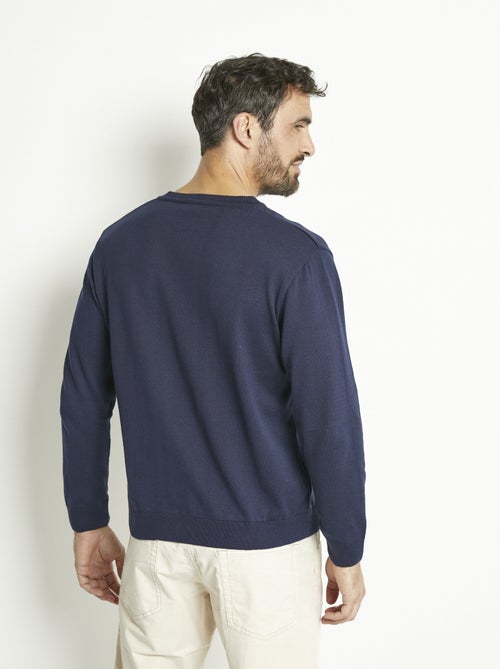 Pull col V manches longues coton - Afibel - Kiabi