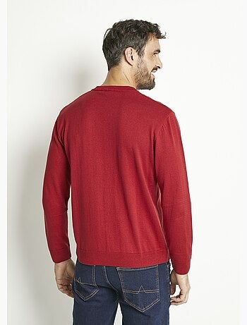 Pull col V manches longues coton - Afibel