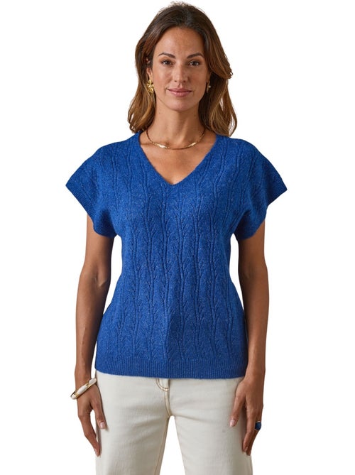 Pull col V manches T avec laine - DAXON - Kiabi