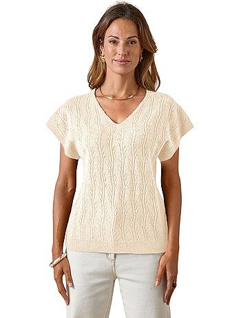 Pull col V manches T avec laine - DAXON