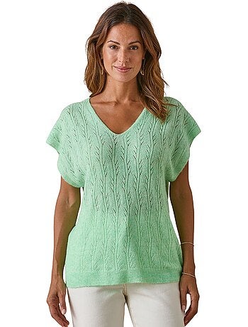 Pull col V manches T avec laine - DAXON