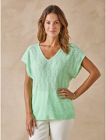 Pull col V manches T avec laine - DAXON