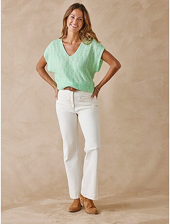 Pull col V manches T avec laine - DAXON