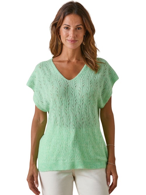 Pull col V manches T avec laine - DAXON - Kiabi