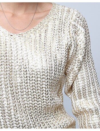 Pull col v Métallisé Kebello