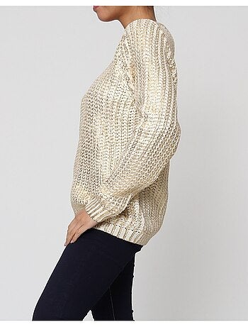 Pull col v Métallisé Kebello