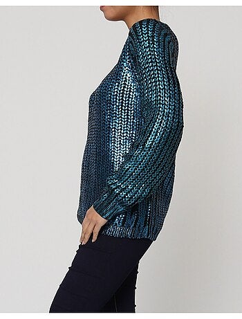 Pull col v Métallisé Kebello