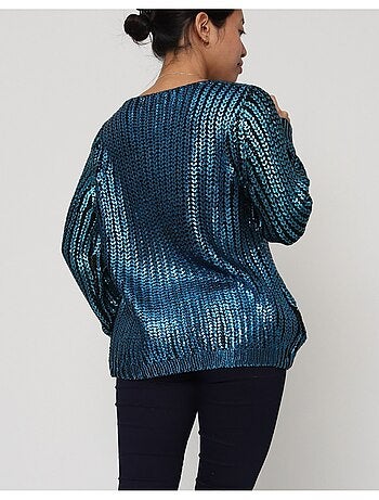 Pull col v Métallisé Kebello