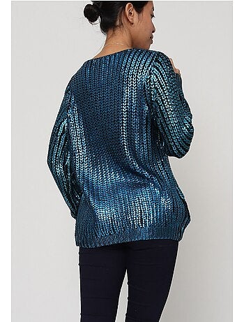 Pull col v Métallisé Kebello