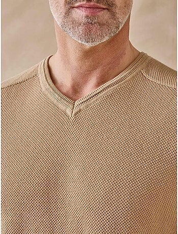 Pull col V pur coton - DAXON
