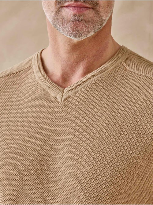 Pull col V pur coton - DAXON - Kiabi