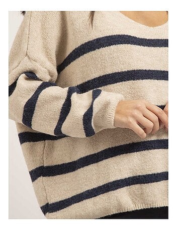 Pull col V rayures KLERVI