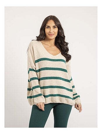 Pull col V rayures KLERVI