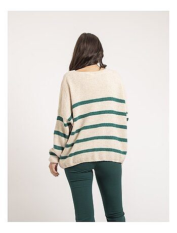 Pull col V rayures KLERVI