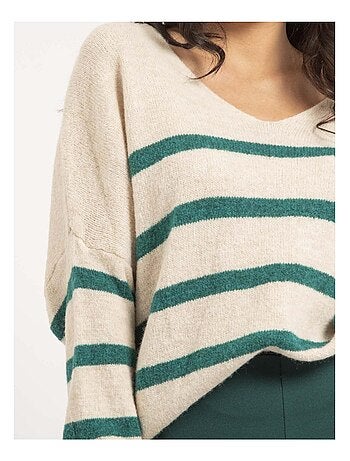 Pull col V rayures KLERVI