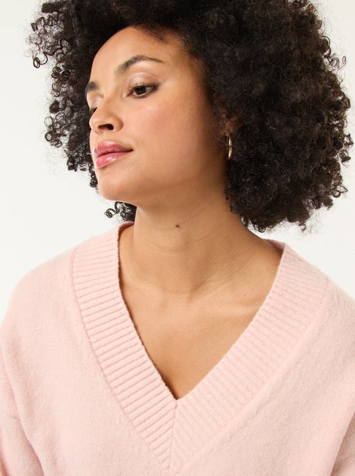 Pull col V uni - Kiabi